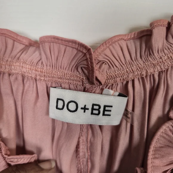 DO+BE Mauve Smocked Puff Sleeve Peplum Blouse | Romantic Valentine Top | Size S - Picture 6 of 7